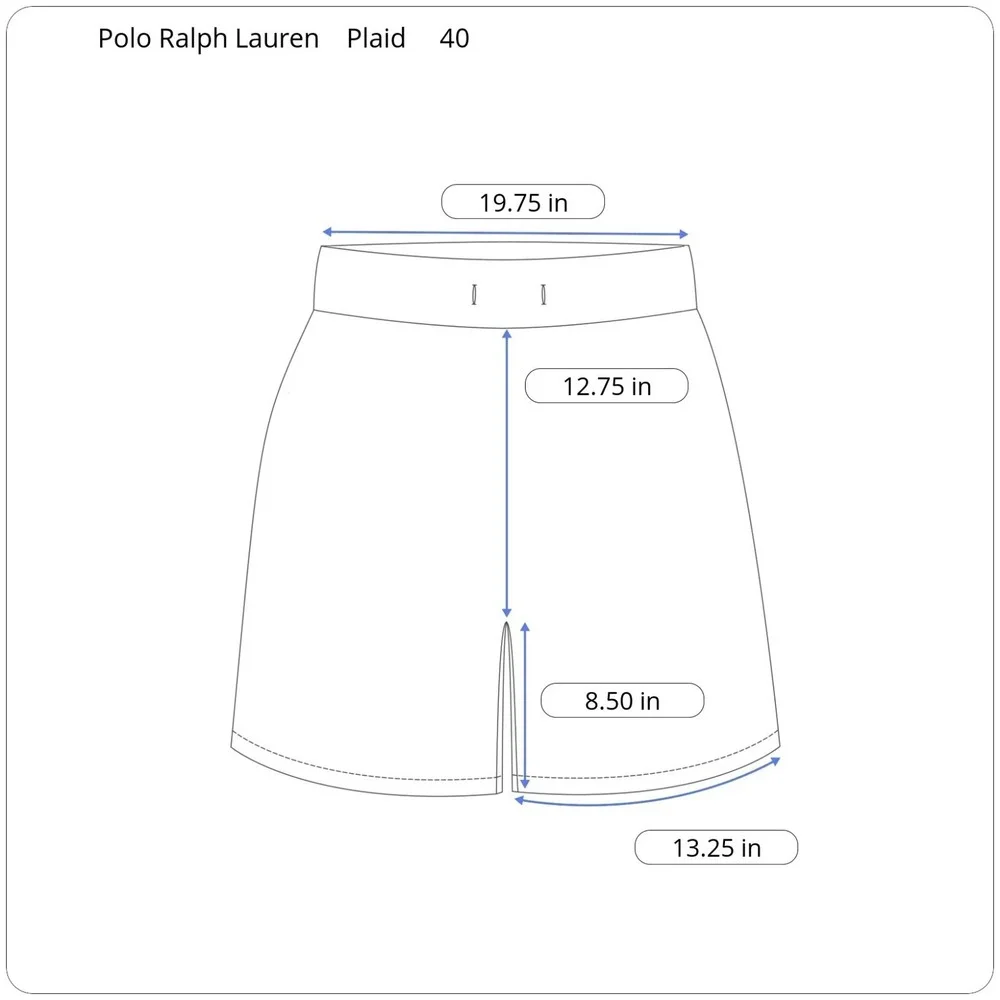 Vintage Polo Ralph Lauren Madras Plaid Pleated Chino Shorts Mens 40 x 8.5 Cotton